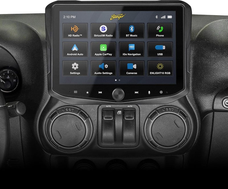 Stinger HORIZON10 10.1" Jeep Wrangler JK (2011-18) Flush Stereo Radio Complete Kit - Image 1