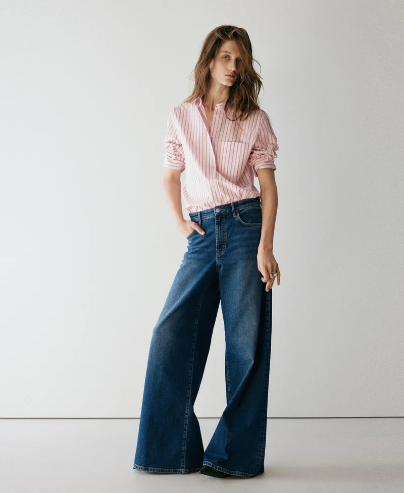 Mango Cotton And Lyocell Blend Straight Shirt