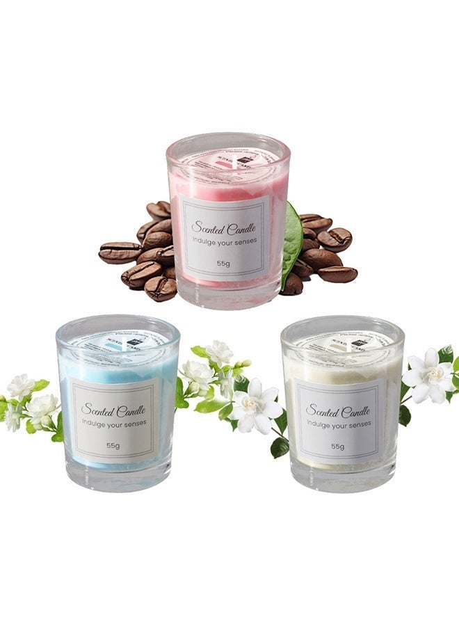 Bukela 3 Pack Scented Candles for Home, Natural Soy for Home Scented,50 Hours Burn Time,Gift for Stress Relief,Meditation, Yoga, Relaxing SPA, Aroma Candle for Men and Women, milky white - Image 1