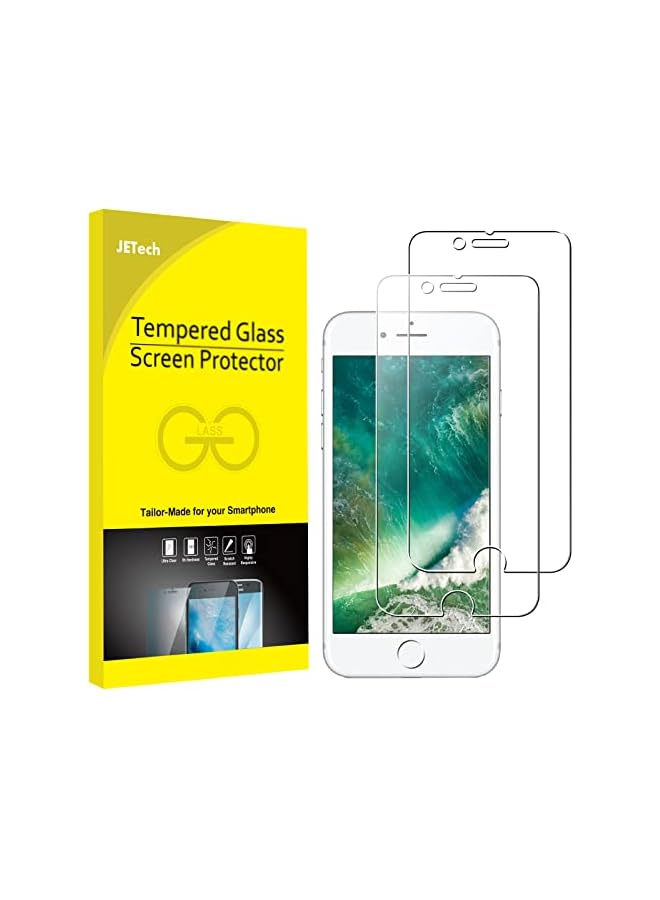 JETech Screen Protector for iPhone 8 and iPhone 7, 4.7-Inch, Case Friendly, Tempered Glass Film, 2-Pack - Image 1