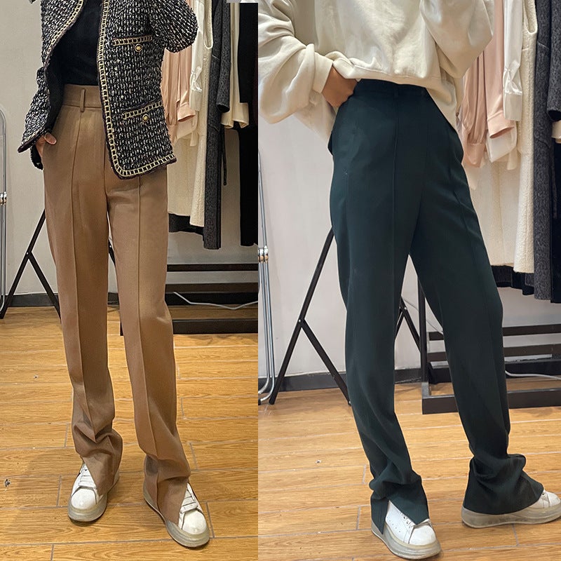 2023 Autumn Winter Chic Patched Trousers for Women Black - Image 4