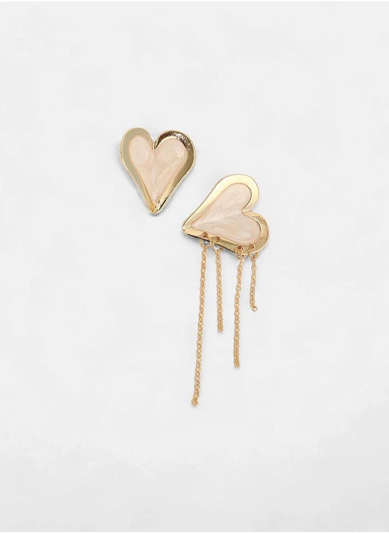 سوهي The Heart-Fold Tasselled Stud Earrings