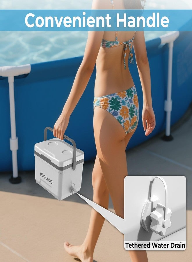POOLACC Portable Personal Cooler, Poolside Ice Chest for Above Ground Pool or Spa - Fits Intex Pools, Hard-Sided Cooler with Bonus Ice Pack for Lunch, Drink, Camping, Picnic, Beach, Fishing - Image 2