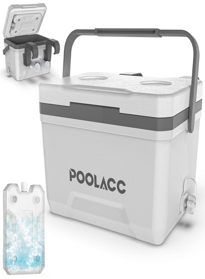 POOLACC Portable Personal Cooler, Poolside Ice Chest for Above Ground Pool or Spa - Fits Intex Pools, Hard-Sided Cooler with Bonus Ice Pack for Lunch, Drink, Camping, Picnic, Beach, Fishing - Image 1