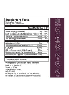 Healthycell Telomere Length Anti Aging Supplement For Lengthening Telomeres Dna Repair Cell Health Stem Cell Support Clinically Proven Ingredient Ac11 (30 Capsules)  - Image 2