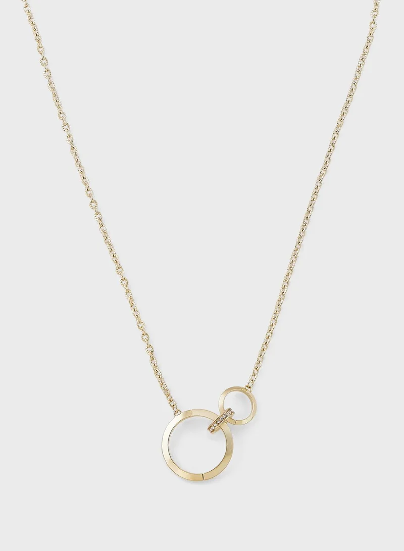 BOSS Ionic Gold Stainless Steel With Crystal Necklace