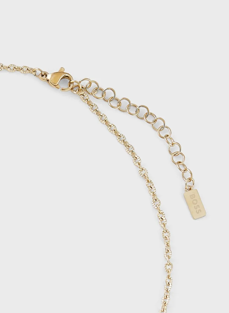 BOSS Ionic Gold Stainless Steel With Crystal Necklace