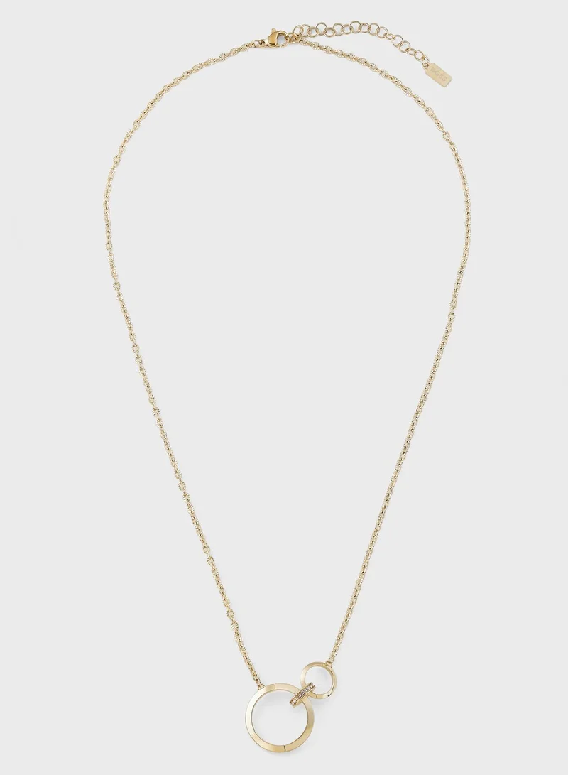 BOSS Ionic Gold Stainless Steel With Crystal Necklace