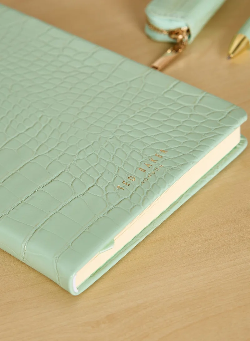 Ted Baker Green Embossed Notebook Sleek Design