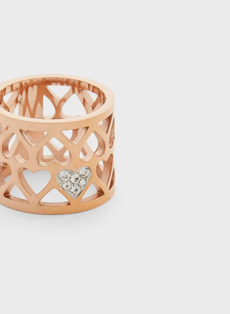 GUESS Engraved Heart Ring