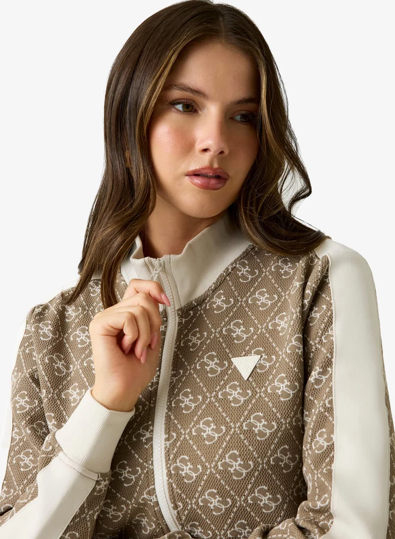 جس جاكيت بسحاب كامل بنقش المعين