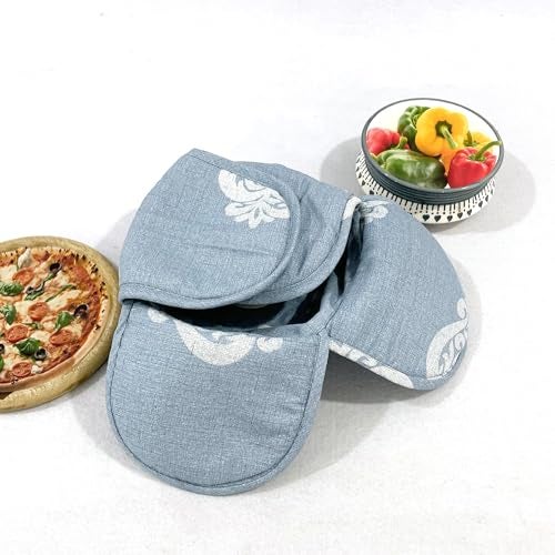 Swayam 100% Cotton Cloth Roti Casserole | Hot Chapati Box | Washable Bread Basket | 22 cm Round Roti Basket | Ethnic Motif Design - Blue - Image 3
