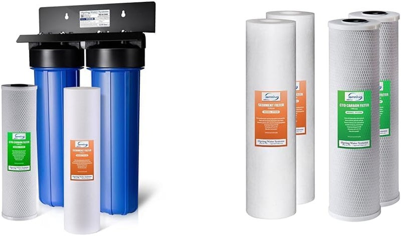 iSpring iSpring 2Stage Whole House Water Filtration System Bundle with Replacement Filter Pack Set Fits WGB22B  - Image 1