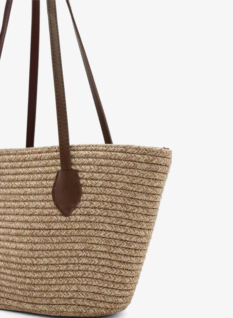 Shule Bags  Gabri Wicker Shoulder Bag Taba for Women | Best Price UAE