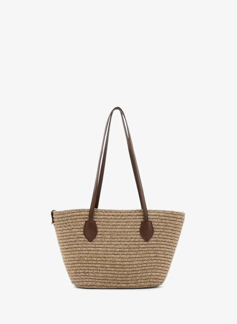 Gabri Wicker Shoulder Bag Taba