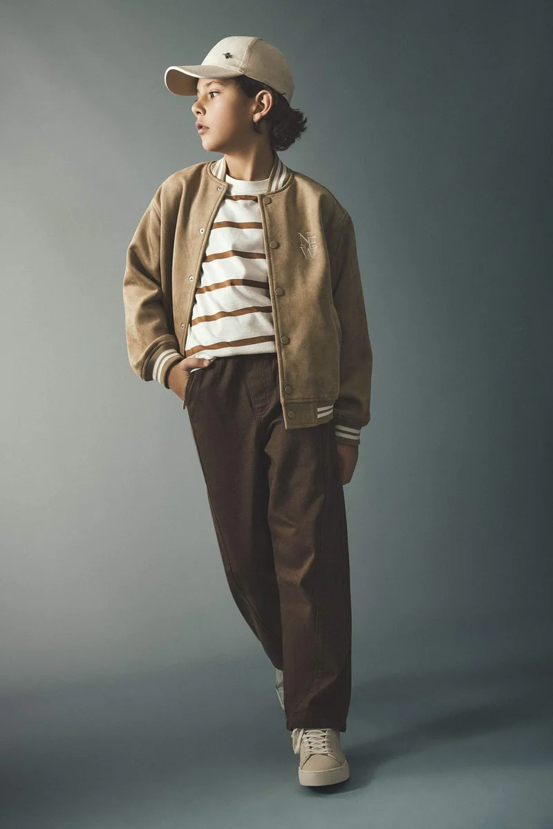 ديفاكتو Boy College Collar Bomber Jacket