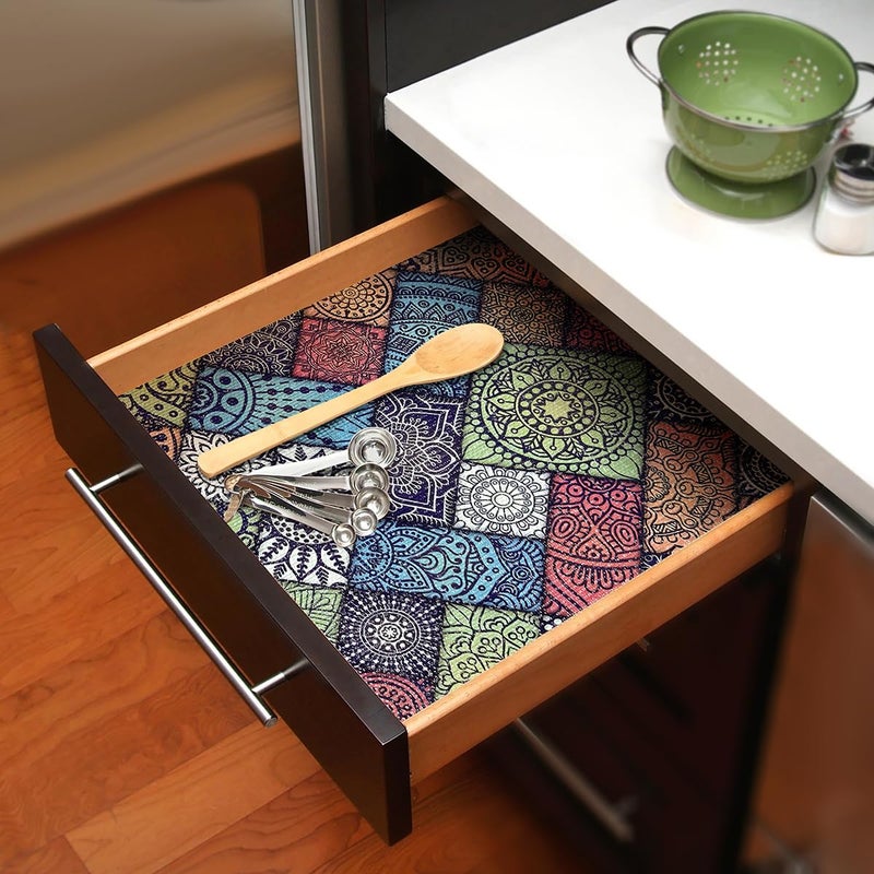 Quttisay Drawer and Shelf Liner for Kitchen Cabinets Non-Adhesive Drawer Liner,Non Slip Waterproof Cabinet Liner,Easy to Clean Strong Grip Kitchen Liner for Cupboard,Dresser,Shelves (12In x 10FT) - Image 3
