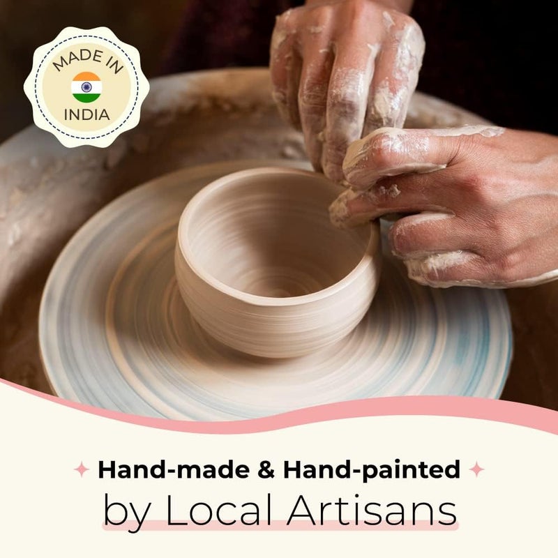 AMALFIEE طقم عشاء سيراميك أمالفية روج الفاخر | 8 قطع لعائلة من 2 | آمن للاستخدام في الميكروويف وغسالة الصحون | خالي من رماد العظام | أطباق وأوعية أنيقة | طقم أواني للطعام والهدايا - Image 4