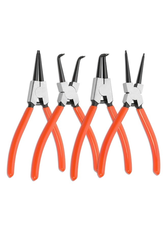 MAXFINE 180mm 4PCS Circlip Pliers Set - Precision, Durable, Comfortable Grip for External & Internal Circlips (YX-1010) - Image 1