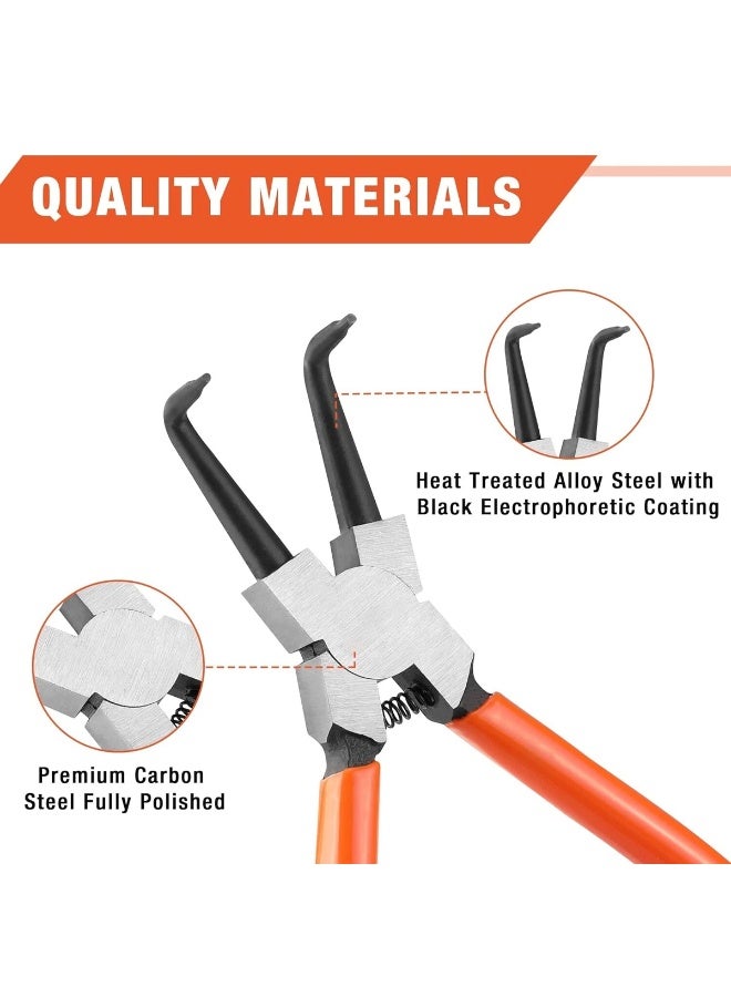 MAXFINE 180mm 4PCS Circlip Pliers Set - Precision, Durable, Comfortable Grip for External & Internal Circlips (YX-1010) - Image 3