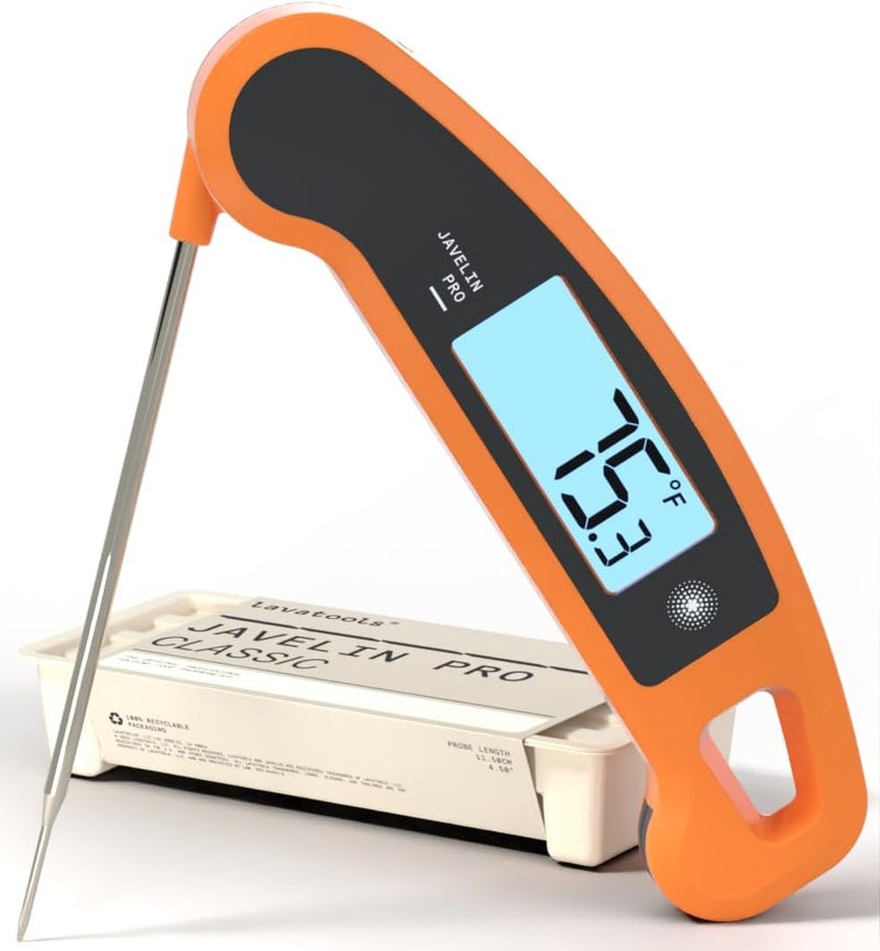 Lavatools Javelin PRO Duo Ambidextrous Backlit Professional Digital Instant Read Meat Thermometer for Kitchen, Food Cooking, Grill, BBQ, Smoker, Candy, Home Brewing, Coffee, and Oil Deep Frying - Image 1