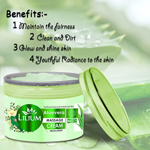 Lilium Aloe Vera Face & Body Massage Cream & Multifunction 5in1 Massager (250g) - Image 2