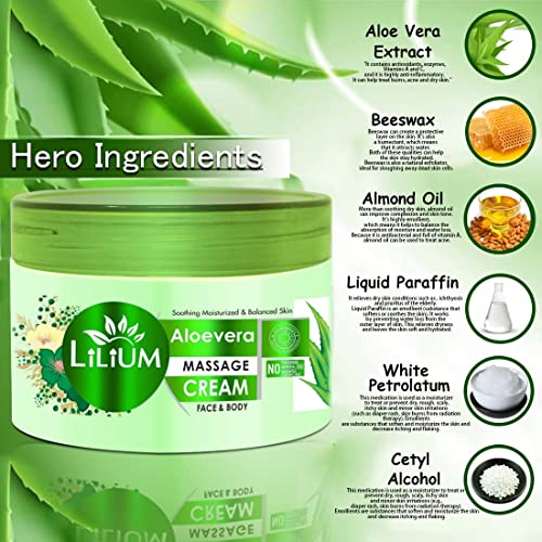 Lilium Aloe Vera Face & Body Massage Cream & Multifunction 5in1 Massager (250g) - Image 4