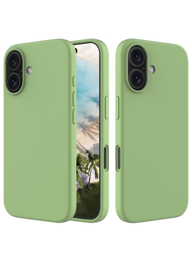 جراب سيليكون بلون سادة لهاتف iPhone 16 Plus (أخضر نعناعي)