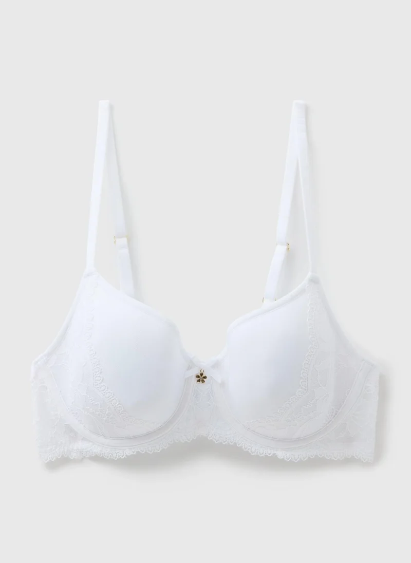 Matalan White Comfort Lace Bra