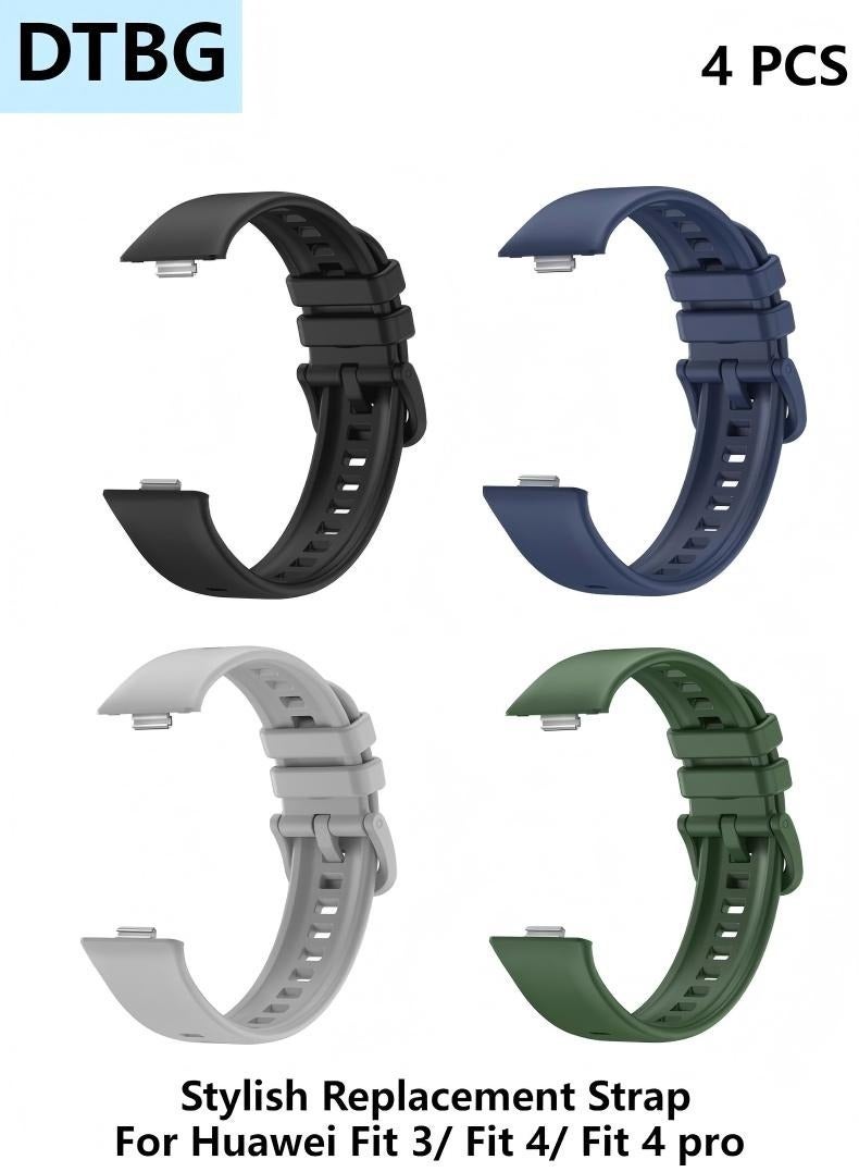 DTBG Soft Silicone Watch Straps, Suitable For Huawei Fit 3/ Fit 4/ Fit 4 pro , Waterproof, Breathable and Adjustable Sports Watch Straps  - Image 1