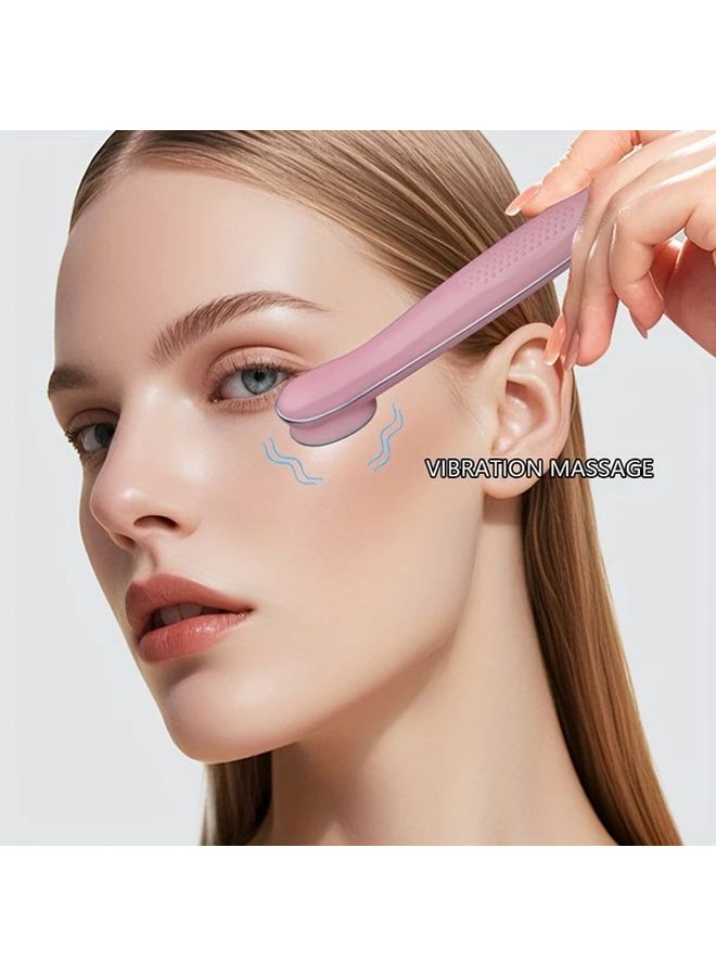 مساج الوجه والعنق والعين الوردي المحمول - شحن عبر USB - أوضاع اهتزاز متعددة - هدية مثالية للنساء - Image 3
