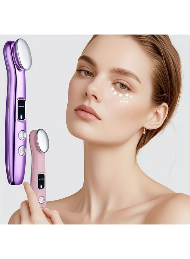 مساج الوجه والعنق والعين الوردي المحمول - شحن عبر USB - أوضاع اهتزاز متعددة - هدية مثالية للنساء - Image 4