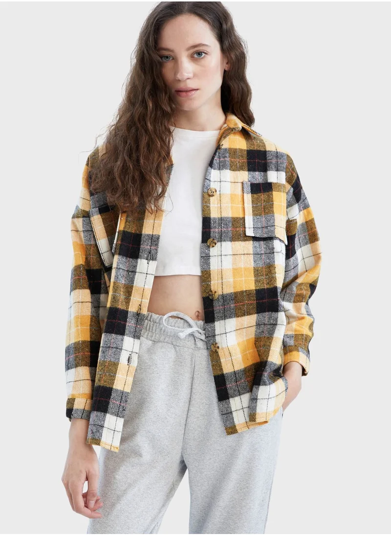 ديفاكتو Woman Woven Long Sleeve Shirt
