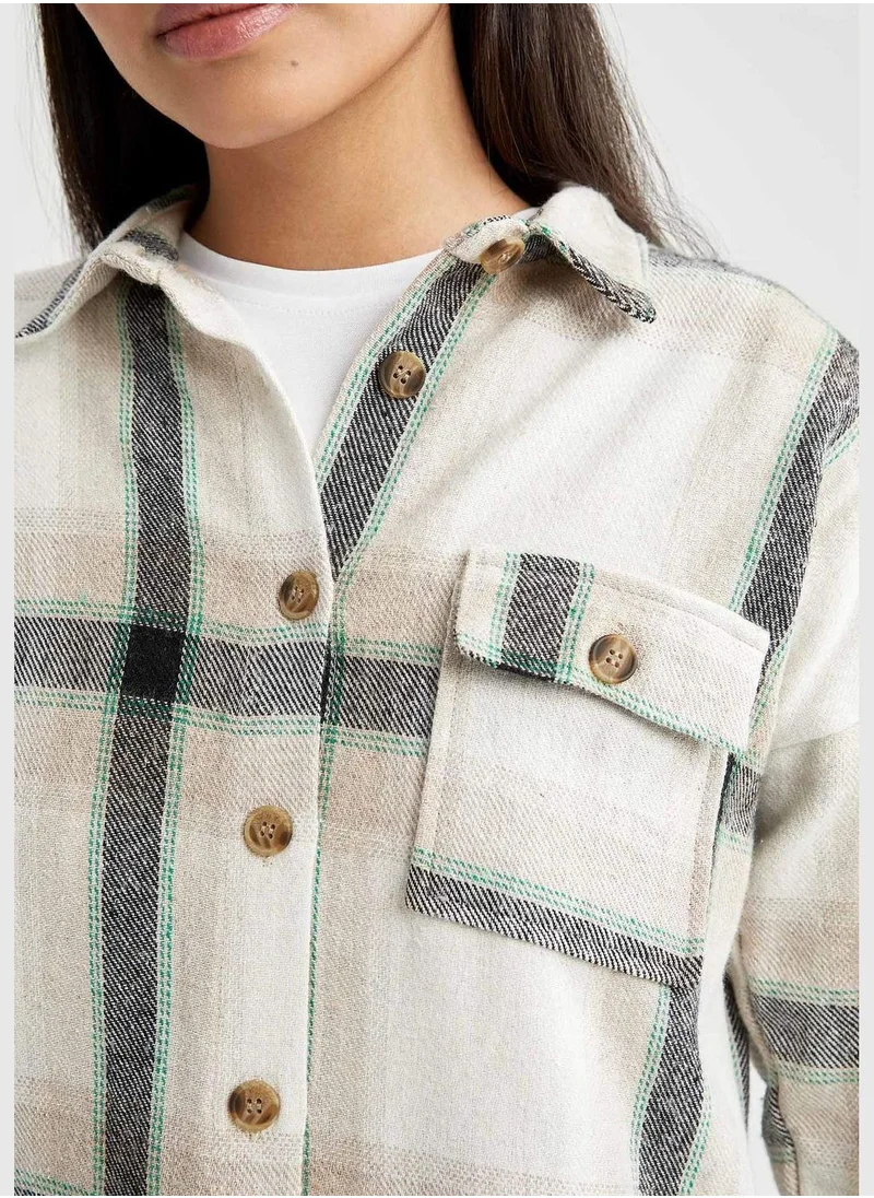 ديفاكتو Woman Woven Long Sleeve Shirt