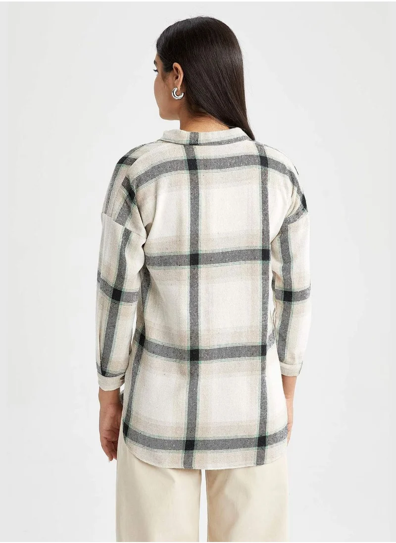 ديفاكتو Woman Woven Long Sleeve Shirt