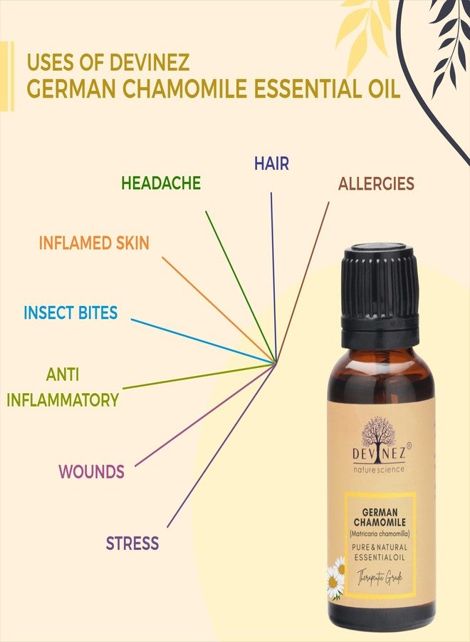 Devinez German Chamomile Essential Oil (15ml) - 100% Natural & Undiluted, Skin Care, Aromatherapy, Meditation, Stress Relief, Calming - Image 3
