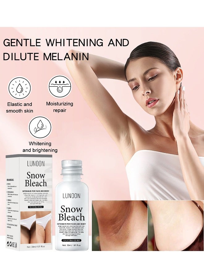 LUNOON Snow Bleach Cream For Private Part Underarm Whitening Dark Spot Corrector Cream Face And Body Skin Lightening Bleaching Cream For Intimate Areas Brightening 30ML - Image 4