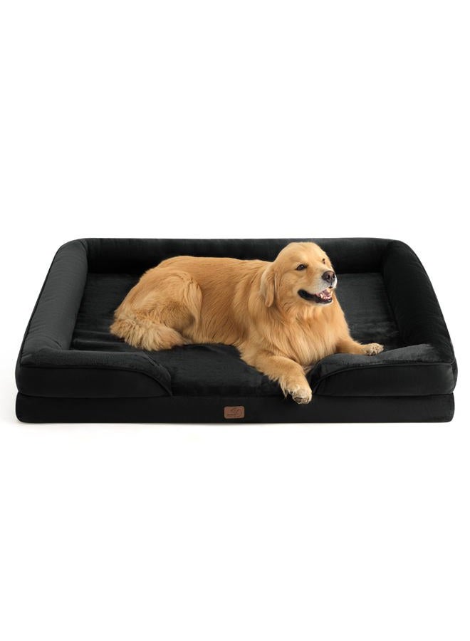 Bedsure XXL Orthopedic Dog Bed - Washable Great Dane Dog Sofa Beds for Giant Dogs, Supportive Foam Pet Couch Bed with Removable Washable Cover, Waterproof Lining and Nonskid Bottom, Black - Image 1