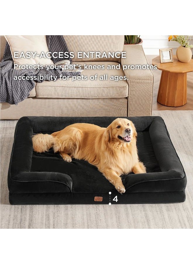 Bedsure XXL Orthopedic Dog Bed - Washable Great Dane Dog Sofa Beds for Giant Dogs, Supportive Foam Pet Couch Bed with Removable Washable Cover, Waterproof Lining and Nonskid Bottom, Black - Image 5