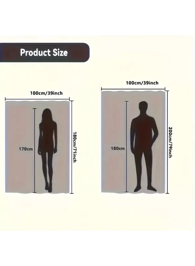 Beige Magnetic Door Curtain 39x79 Inches Foldable Room Divider No Hardware Needed - Image 4