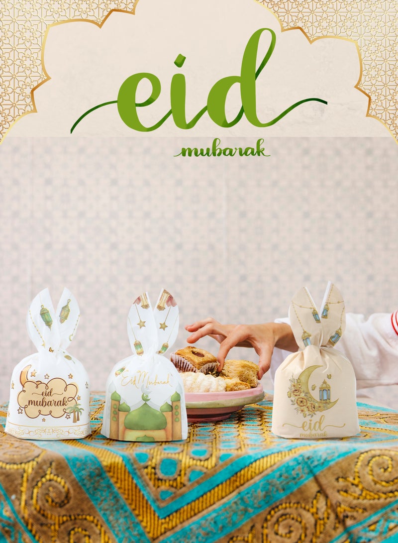 The BZ Company 50 Eid Celebration Gift Bag - Ramadan Gift Bag - Eid Mubarak Gift Bags - Ramadan Goody Bag - Eid Party Bags - Candy Bags - Ramadan Party Decoration Reusable Plastic Bags - Image 4