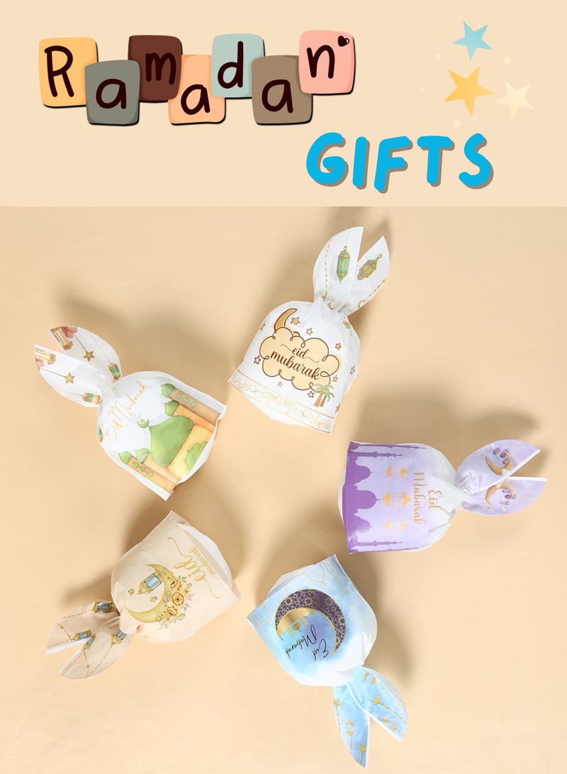 The BZ Company 50 Eid Celebration Gift Bag - Ramadan Gift Bag - Eid Mubarak Gift Bags - Ramadan Goody Bag - Eid Party Bags - Candy Bags - Ramadan Party Decoration Reusable Plastic Bags - Image 5