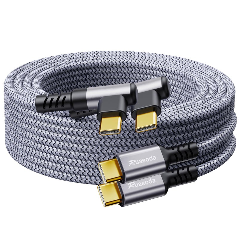 Ruaeoda USB C Cable 6 ft,2Pack USB C to C Charger Cable 60W Type C Fast Charging Cable Cord Right Angle USBC Compatible with 1Phone 15 Pro Max Plus Samsun,g S23/22, MacBook Air Pro 2020, - Image 1