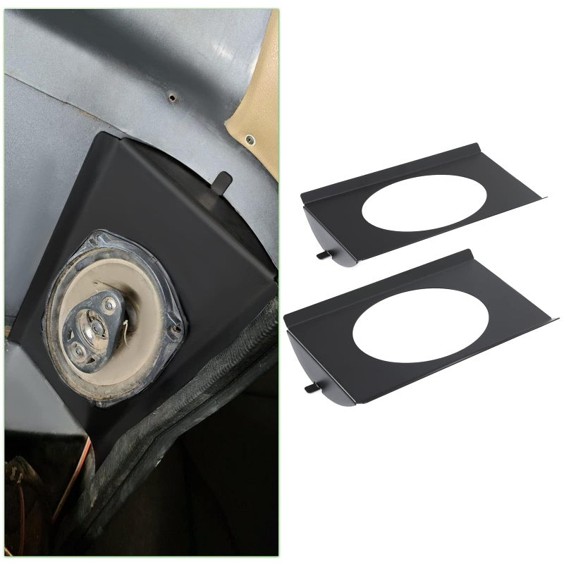 ECOTRIC Behind Seat Speaker Brackets Compatible with 1973-1987 Chevy/GMC C10 Single Crew Cab Pickup for 6x9 Speakers Rear Corner Square Body Mounting Replacement Audio Stereo Upgrade Black Steel 2pcs - Image 4