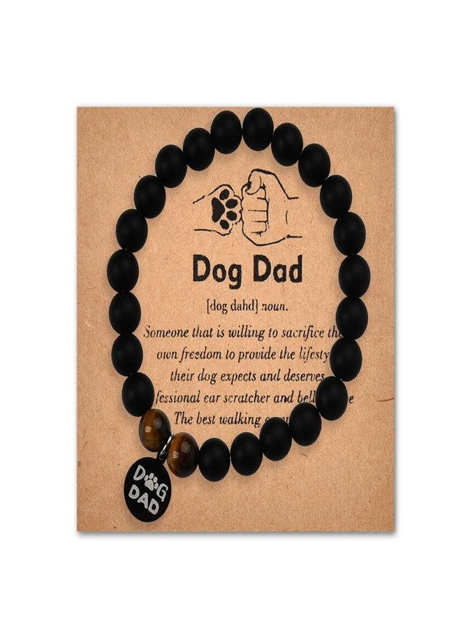 Sisadodo Dog Dad Christmas Gifts for Men Charm Bead Bracelet for Dog Lover Birthday Gifts for Dad Papa Natural Stone Bracelets for Friends Husband Dog Dad Breeder Owner Gifts for Son Brother Nephew - Image 1