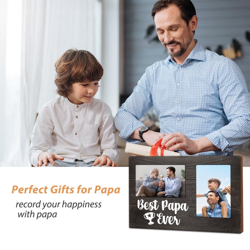 JNDJE هدايا Jndje لـ Papa Christmas Papa Gifts 3D Photo Frame عقد 4 × 6 بوصات صورتين أفضل هدية هدية هدية هدية من يوم الحفيد من يوم بابا الذي لا يريد شيئًا - Image 2