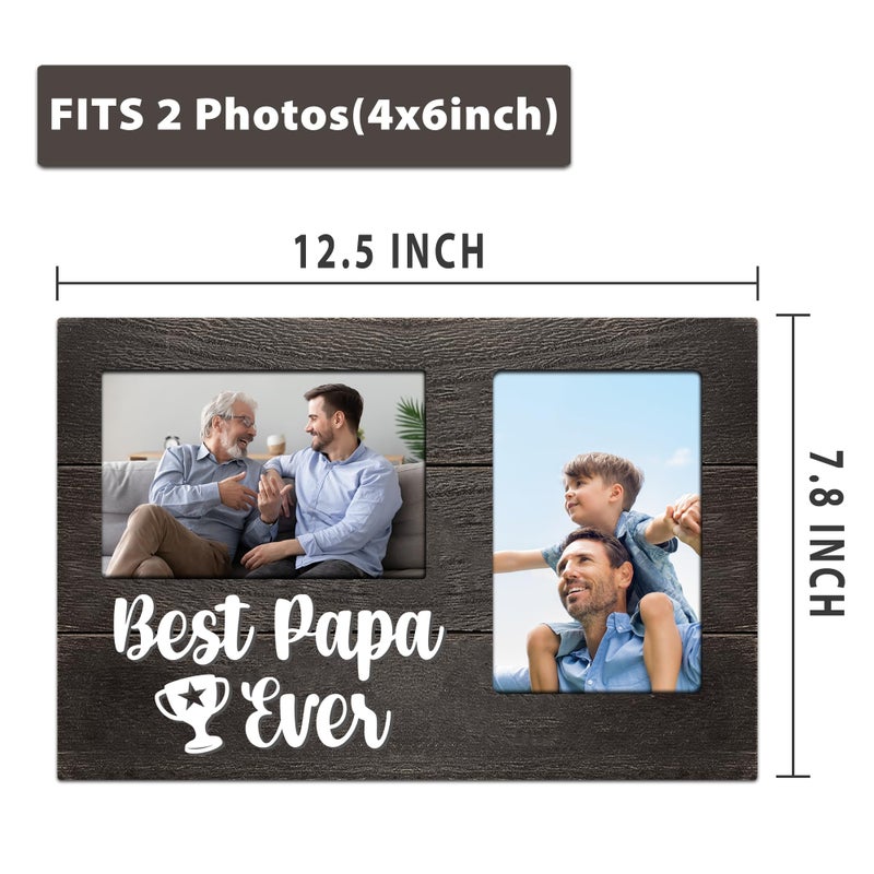 JNDJE هدايا Jndje لـ Papa Christmas Papa Gifts 3D Photo Frame عقد 4 × 6 بوصات صورتين أفضل هدية هدية هدية هدية من يوم الحفيد من يوم بابا الذي لا يريد شيئًا - Image 5