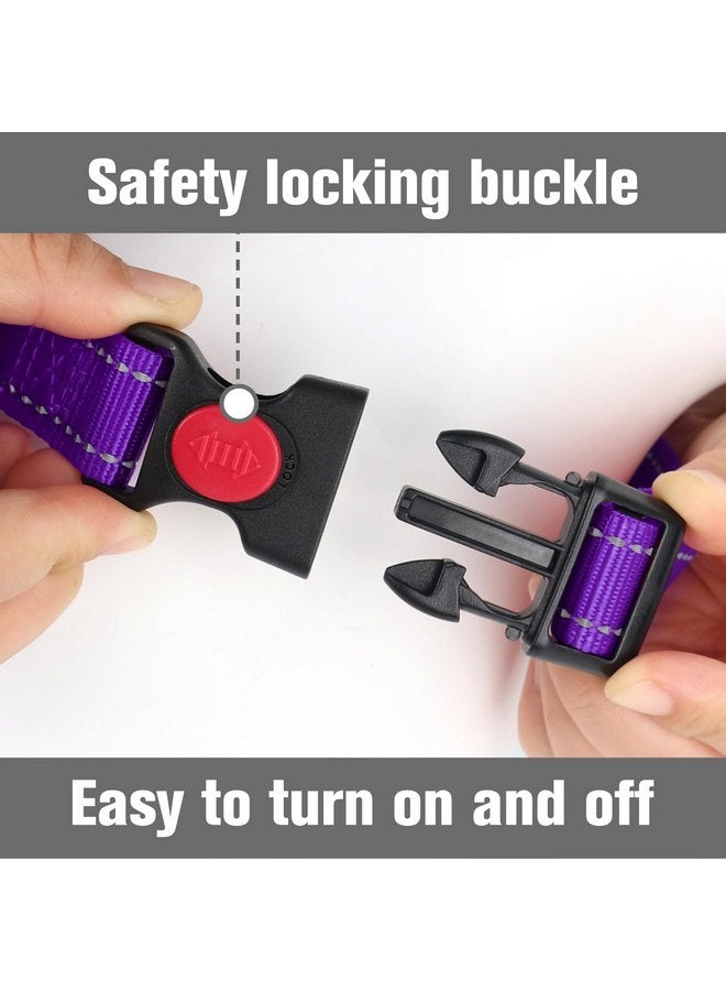 Joytale Martingale Collar for Dogs, Reflective Heavy Duty Dog Collar for Safety, Quick Release Buckle, Adjustable Nylon Collars for Medium Dogs Walking Training, Purple,M - Image 2