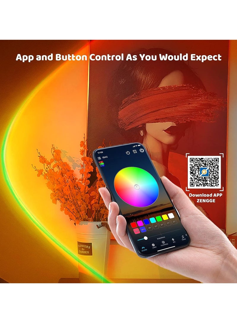 general Sunset Lamp Projection, Not Only 21 Colors Sunset Lights, 180 Degree Rotation Led Light, Push Button Switch & APP Control Projector for Party Bedroom Decor - Image 3