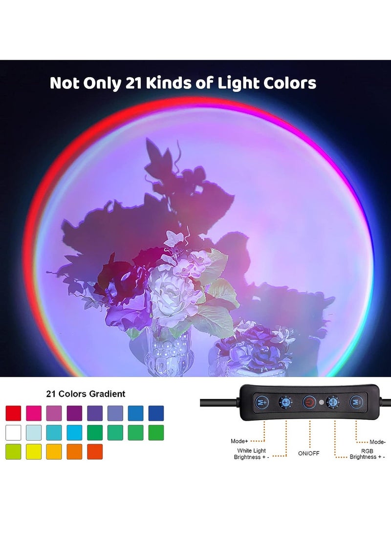 general Sunset Lamp Projection, Not Only 21 Colors Sunset Lights, 180 Degree Rotation Led Light, Push Button Switch & APP Control Projector for Party Bedroom Decor - Image 4
